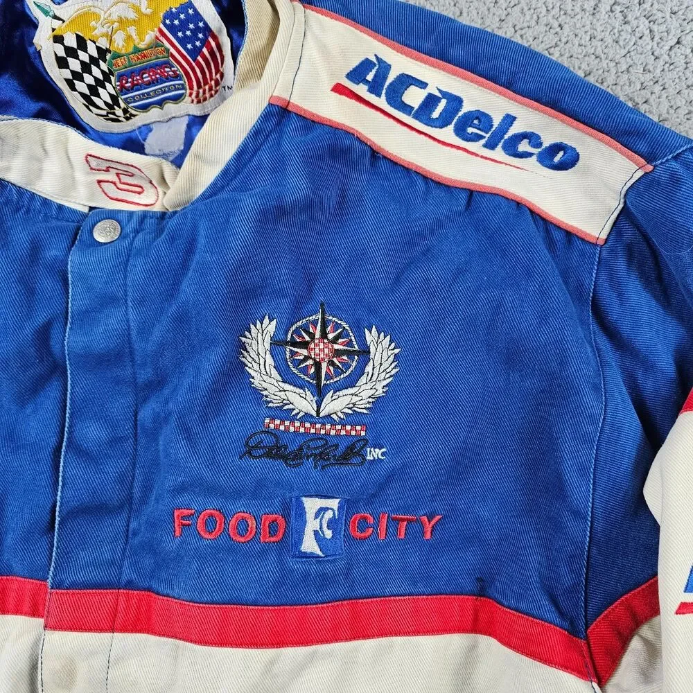 Vintage Jeff Hamilton Dale Earnhardt Jr Jacket Mens 2XL #3 Distressed Nascar 90s